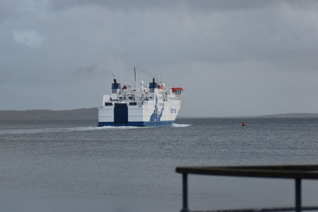 The MV Hamnavoe leaving Stromness Harbour, 4 October 2023 